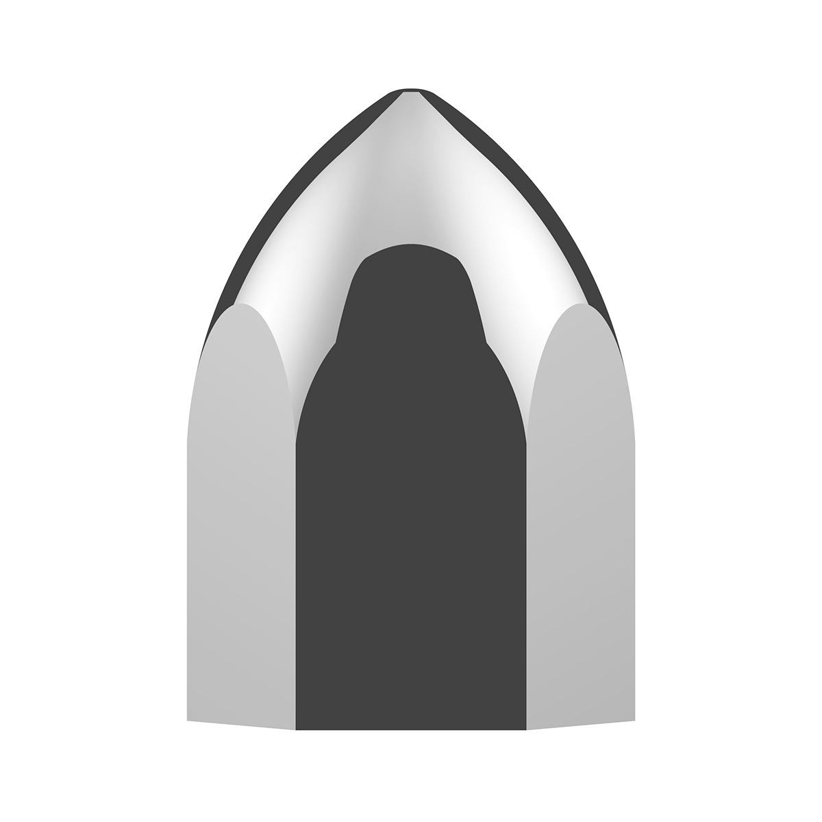 UP - 10047: 1-1/2" X 2-3/4" Chrome Plastic Bullet Nut Covers - Push-On (20-Pack)