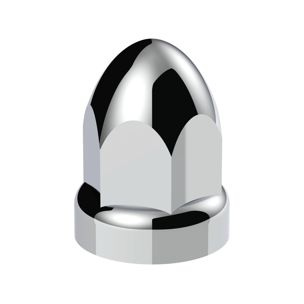 UP - 10049: 33mm X 2-3/4" Chrome Plastic Bullet Nut Cover With Flange - Push-On