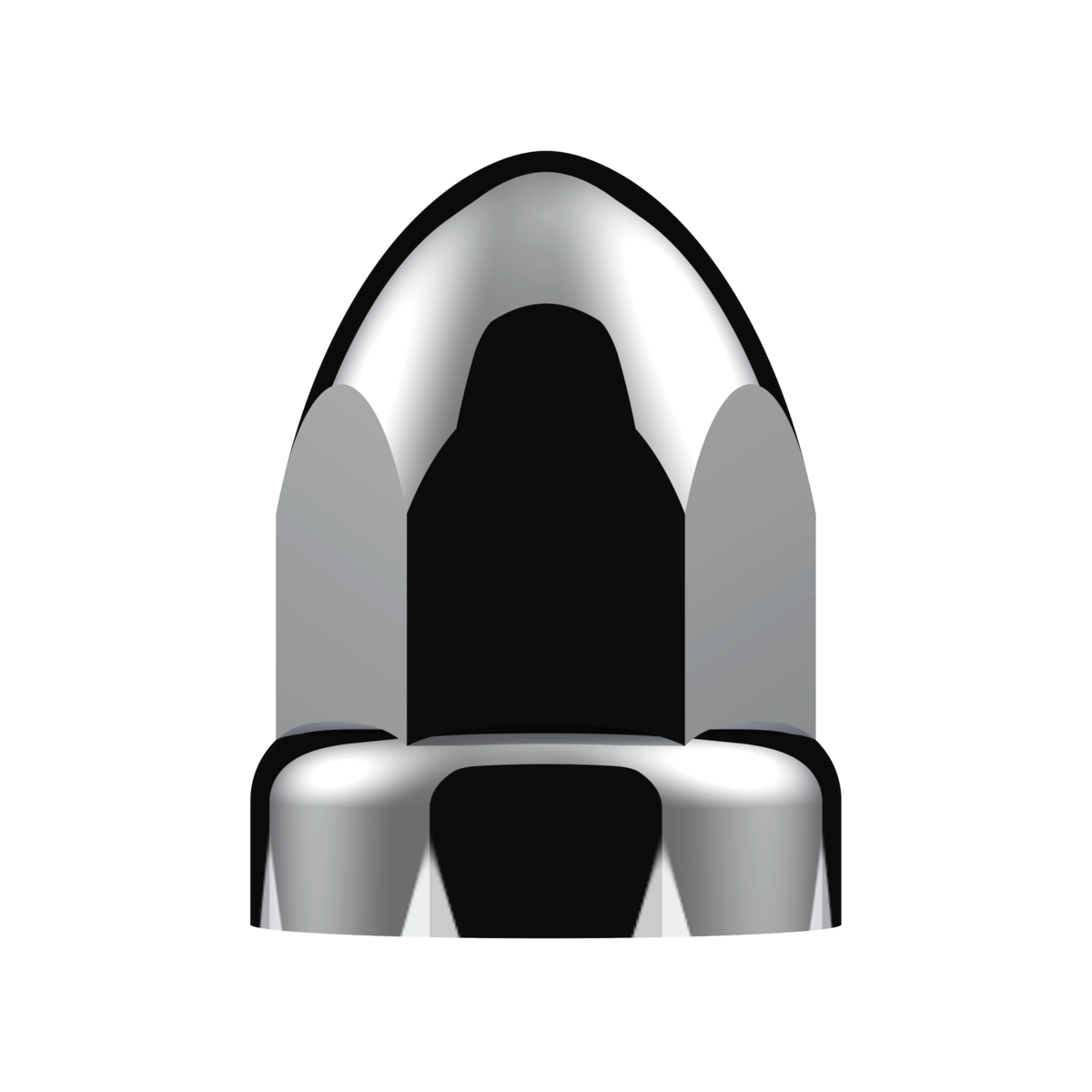 UP - 10049: 33mm X 2-3/4" Chrome Plastic Bullet Nut Cover With Flange - Push-On