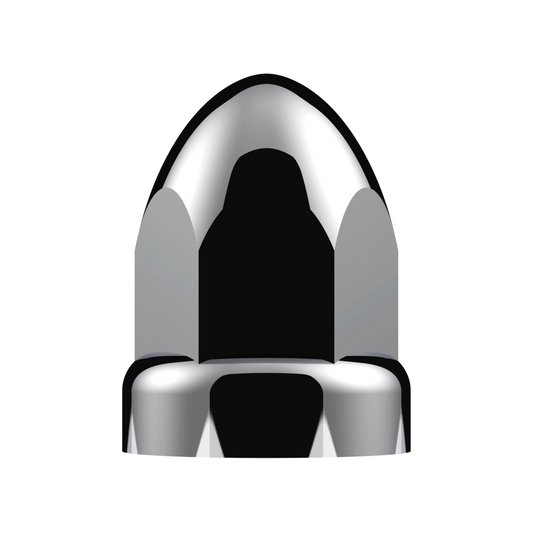 UP - 10049: 33mm X 2-3/4" Chrome Plastic Bullet Nut Cover With Flange - Push-On