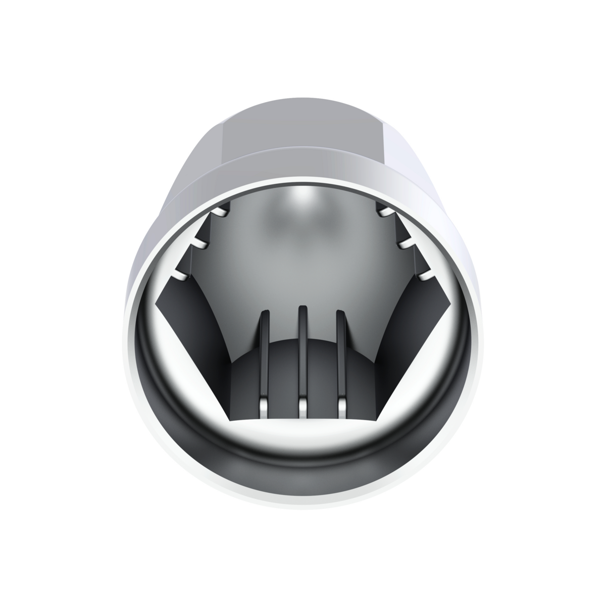 UP - 10049: 33mm X 2-3/4" Chrome Plastic Bullet Nut Cover With Flange - Push-On