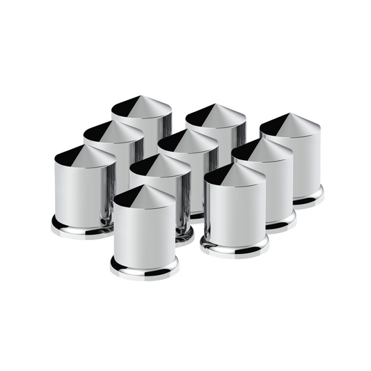 UP - 10068P: 3/4" x 1-1/2" Chrome Plastic Pointed Nut Covers - Push-On (10 Pack)