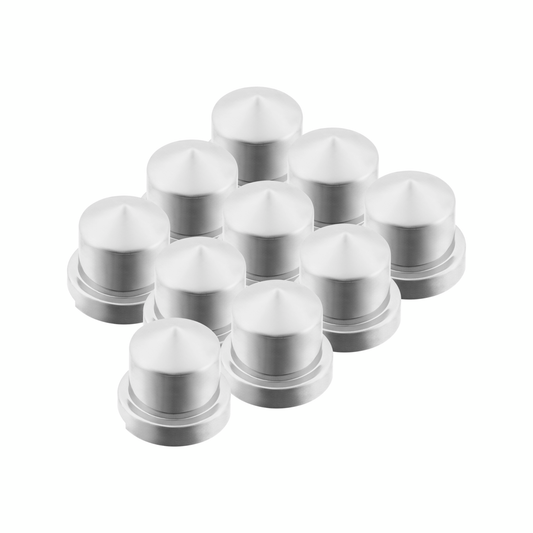 UP - 10078P : 1/2" x 1" Chrome Plastic Pointed Nut Covers - Push-On (10 Pack)