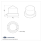 UP - 10078P : 1/2" x 1" Chrome Plastic Pointed Nut Covers - Push-On (10 Pack)
