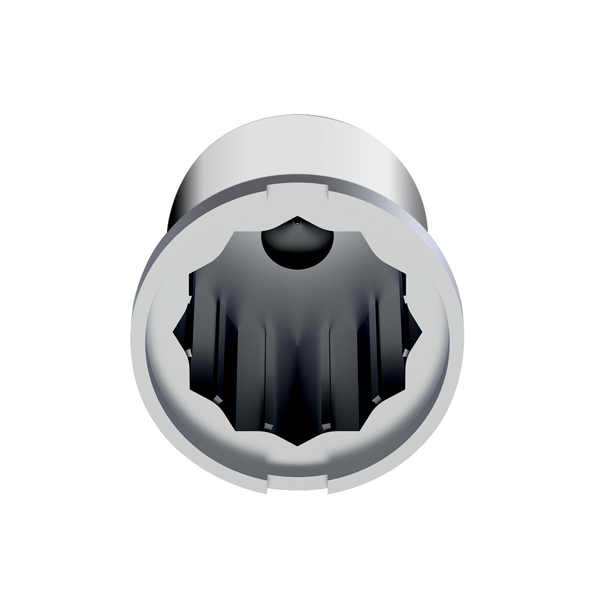 UP - 10091P: 1-1/8" X 1-7/8" Chrome Plastic Pointed Nut Covers - Push-On (10 Pack)