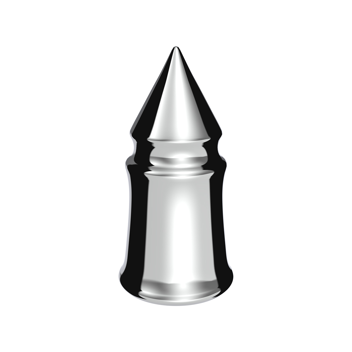 UP - 10553B: 33mm X 4-3/8" Chrome Plastic V-Spike Nut Cover - Thread-On  (10-pack)