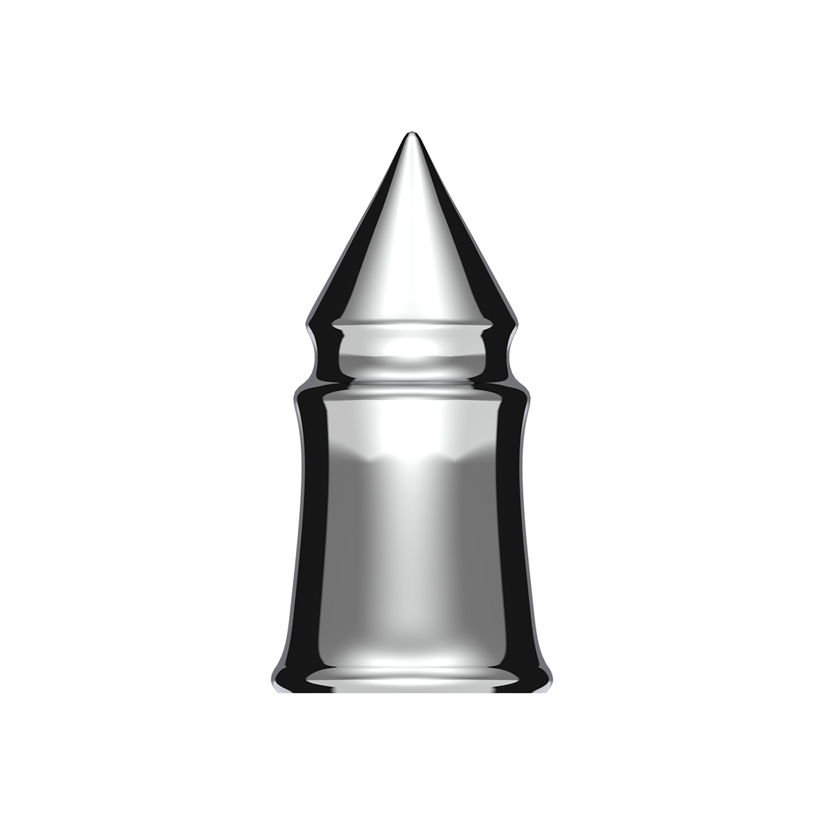 UP - 10553B: 33mm X 4-3/8" Chrome Plastic V-Spike Nut Cover - Thread-On  (10-pack)