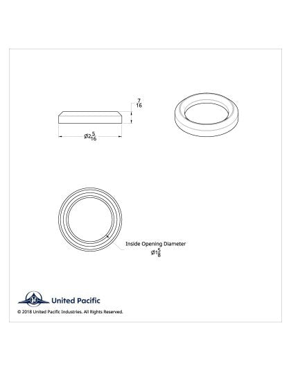 UNITED PACIFIC - 20576 - Small Chrome Gauge Bezel For 2006+ Peterbilt - No Visor