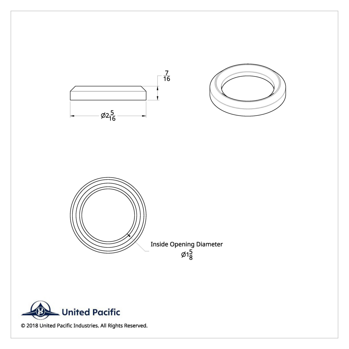 UP - 20576: Small Chrome Gauge Bezel For 2006+ Peterbilt - No Visor