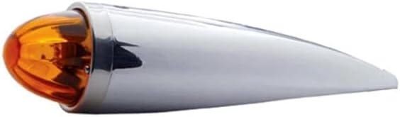 UNITED PACIFIC - 30534 : Chrome Die Cast Torpedo Cab Light w/Watermelon Glass Lens & 1156 Bulb - Amber