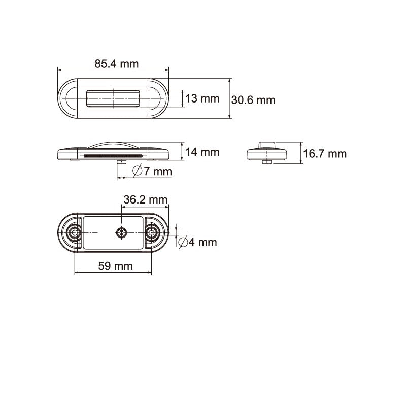 AACC - Clear Lens Amber/Red LED with Streamline Series