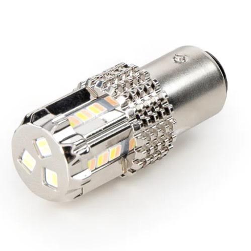 JML-LD-1023 : WHITE / GREEN - 1157 DUAL COLOR Bulb (15 diodes) for Glass Lens Light / Star Pattern / Super Bright (2nd Gen.)