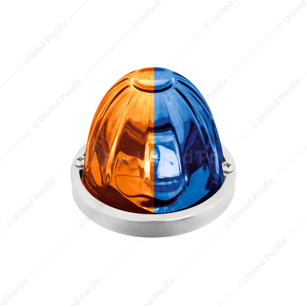 UP - 35036: Double Fury 4 LED Dual Function Glass Watermelon Light -Amber & Blue LED