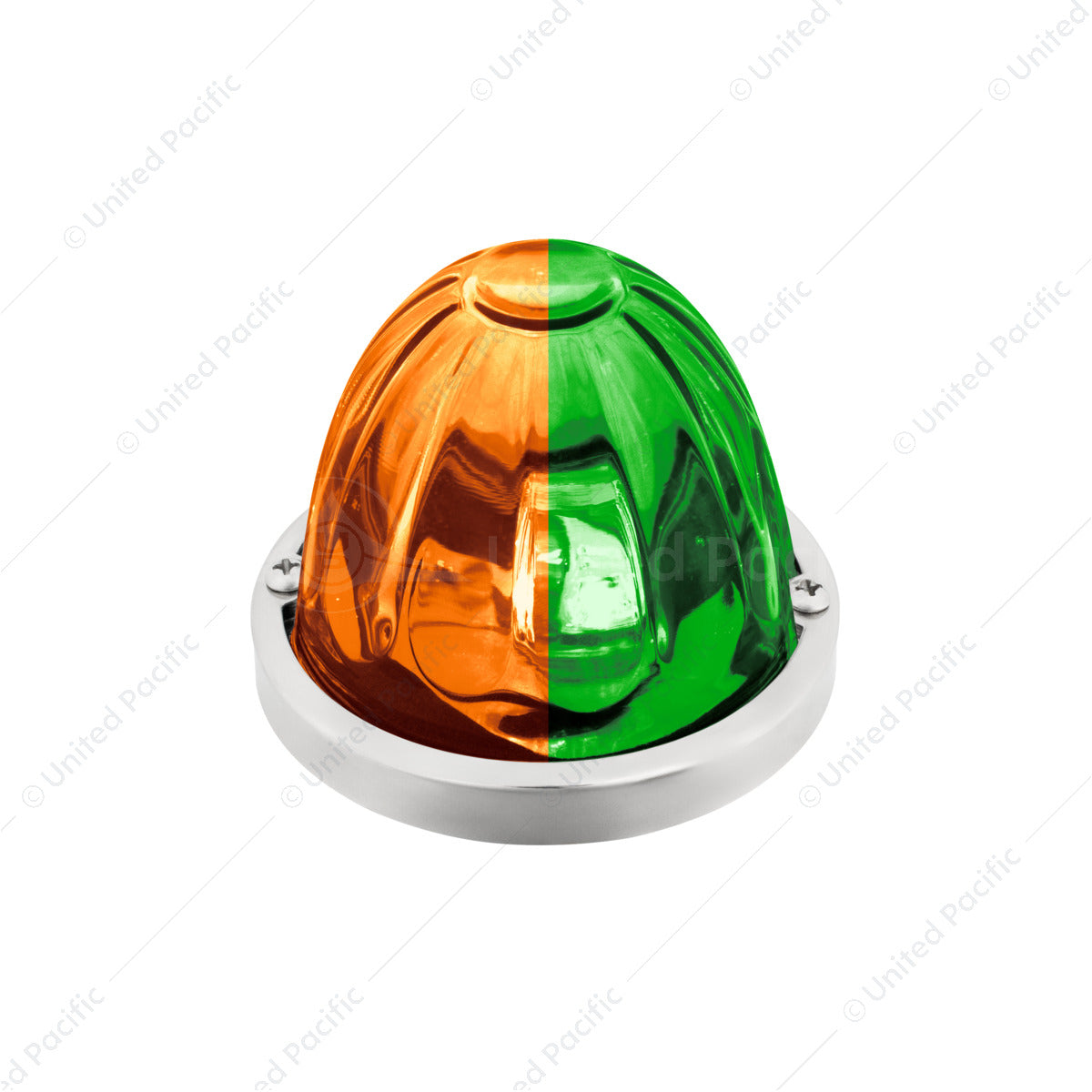 UP - 35037: Double Fury 4 LED Dual Function Glass Watermelon Light -Amber & Green LED