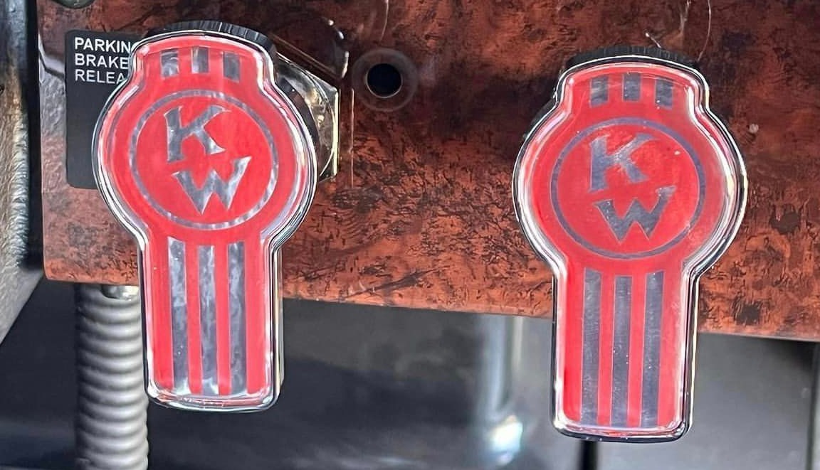 CUSTOM KNOBS-KW-LS-6340 : Kenworth Logo Shape Knob - Red