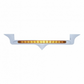 UP - 39878: Chrome Hood Emblem Trim With 14 LED Light Bar For Kenworth - Amber LED/Amber Lens