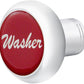 UP - 23446: Chrome Deluxe Dash Knob with Glossy 'Washer' Sticker - Red