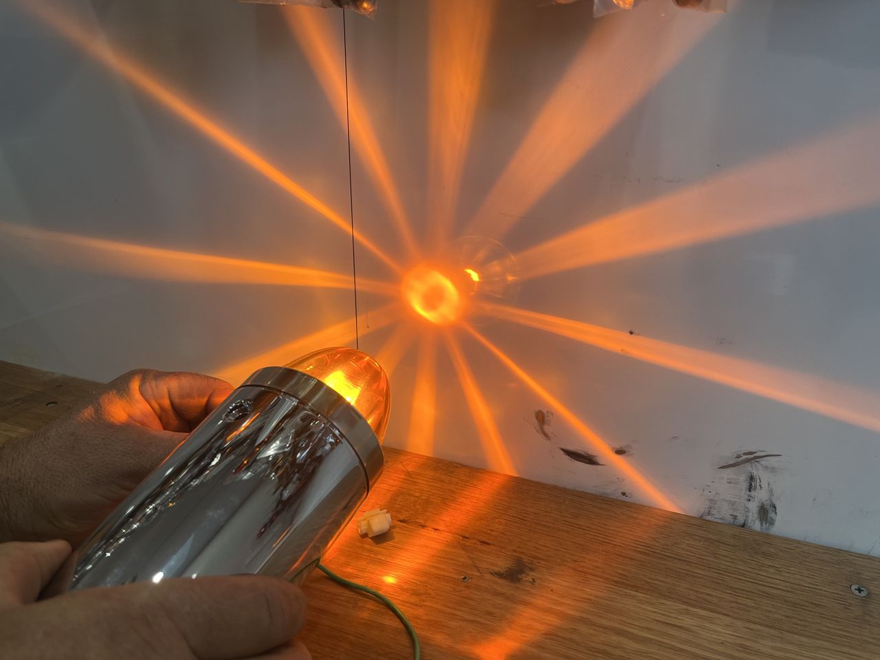 UNITED PACIFIC - 30534 : Chrome Die Cast Torpedo Cab Light w/Watermelon Glass Lens & 1156 Bulb - Amber