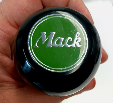 OSS-RBGMACK : Black Round Shifter Knob with Green Mack Logo