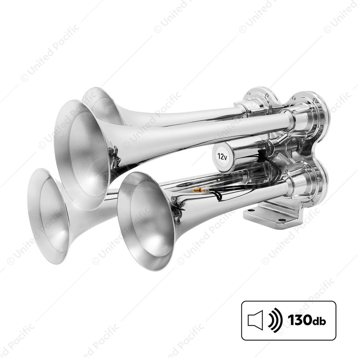 UP - 46123: 4 Trumpet Mini Train Horn-Chrome