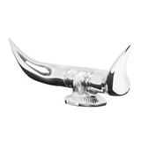Grand General - 48181 - DELUXE CHROME BULL HORN WITH ROUND BASEHOOD HOOD ORNAMENT
