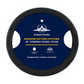 UP - 70118: 18" Crystal Stitched Leather Steering Wheel Cover - Black Stitching