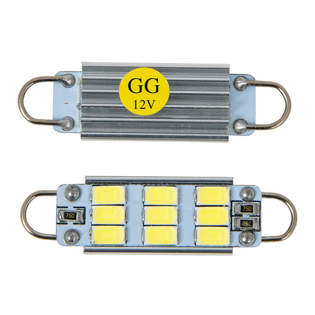 GG - 70630 : AMBER 9 LED Interior Dome light Bulbs With Heat Sink 12V