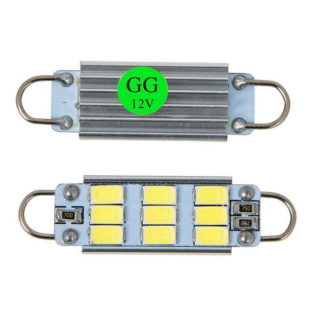 GG - 70632: GREEN 9 LED Interior Dome light Bulbs With Heat Sink 12V