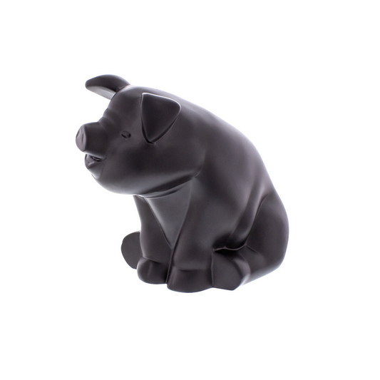 UNITED PACIFIC - 72047 : DIE-CAST SITTING PIG HOOD ORNAMENT - Black