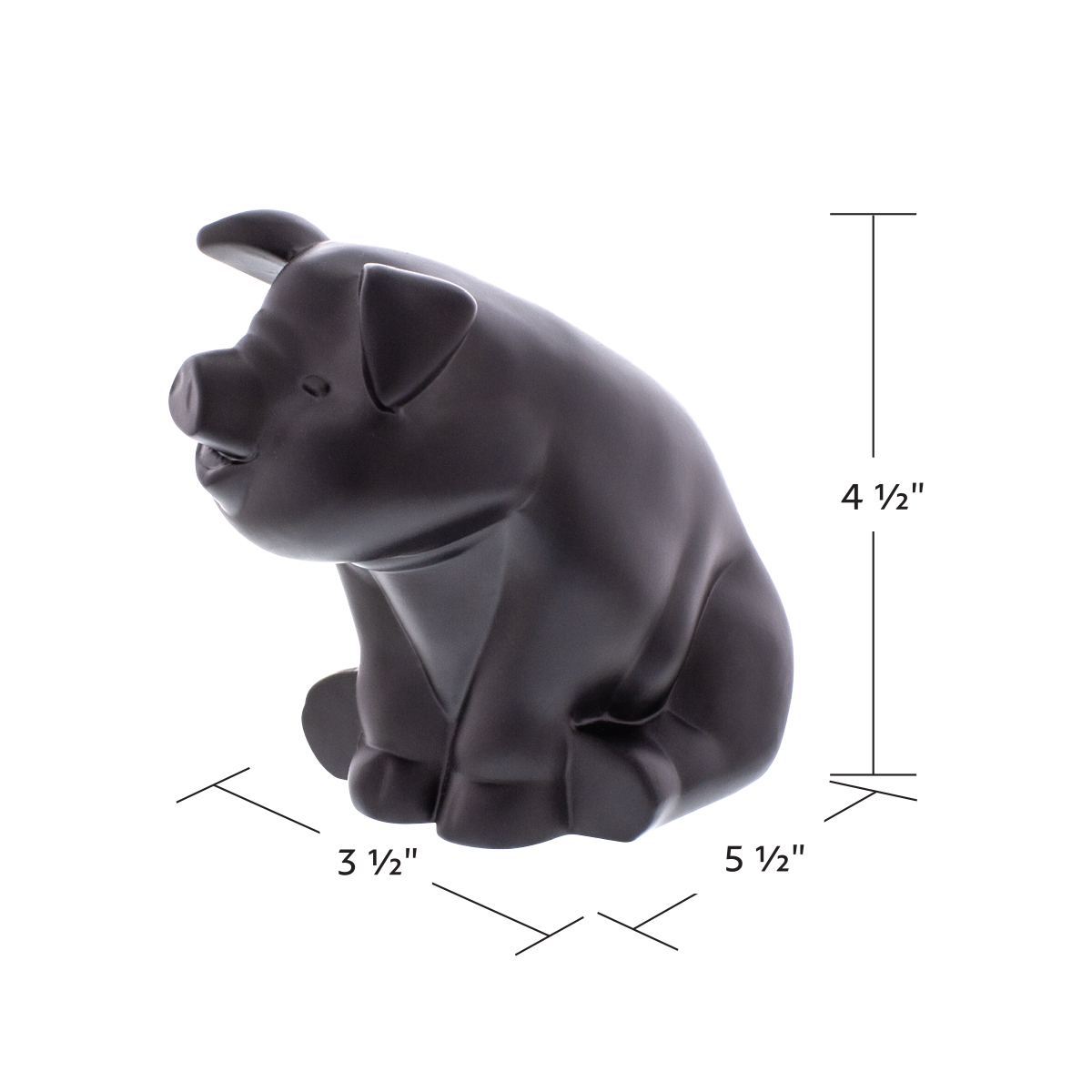 UNITED PACIFIC - 72047 : DIE-CAST SITTING PIG HOOD ORNAMENT - Black