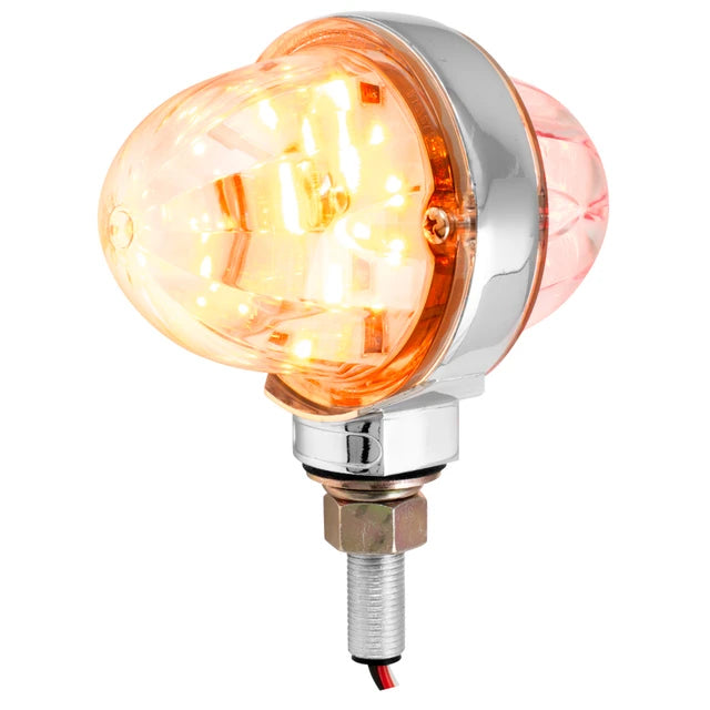 GG- 75198: Clear Lens - Amber/Red LED 3" Watermelon Double Face High Power LED Pedestal Light
