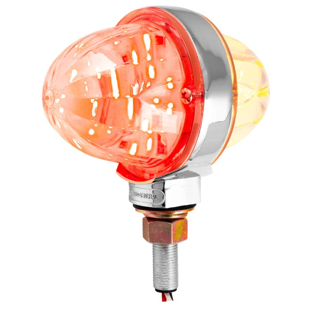 GG- 75198: Clear Lens - Amber/Red LED 3" Watermelon Double Face High Power LED Pedestal Light