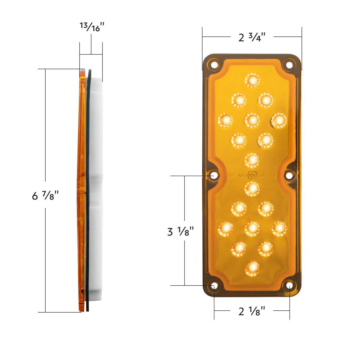 UP - 86502B: 18 LED Light for 7" x 16" West Coast Mirror Light Replacement