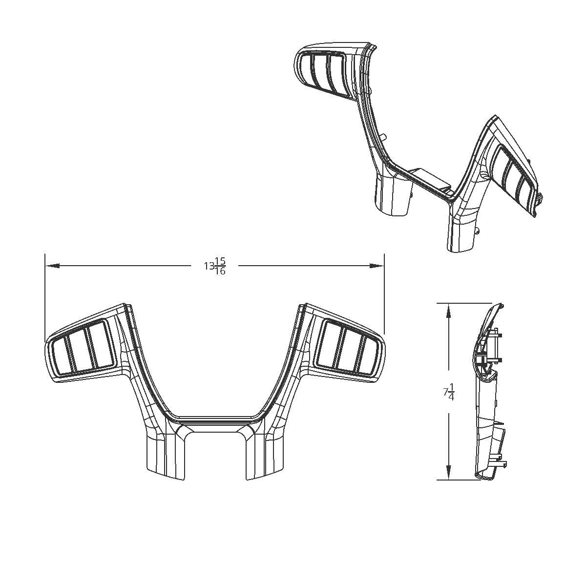 UP - 88192: Plastic Trim For United Pacific Your Grip Peterbilt 579/Kenworth T680 Steering Wheel - Black