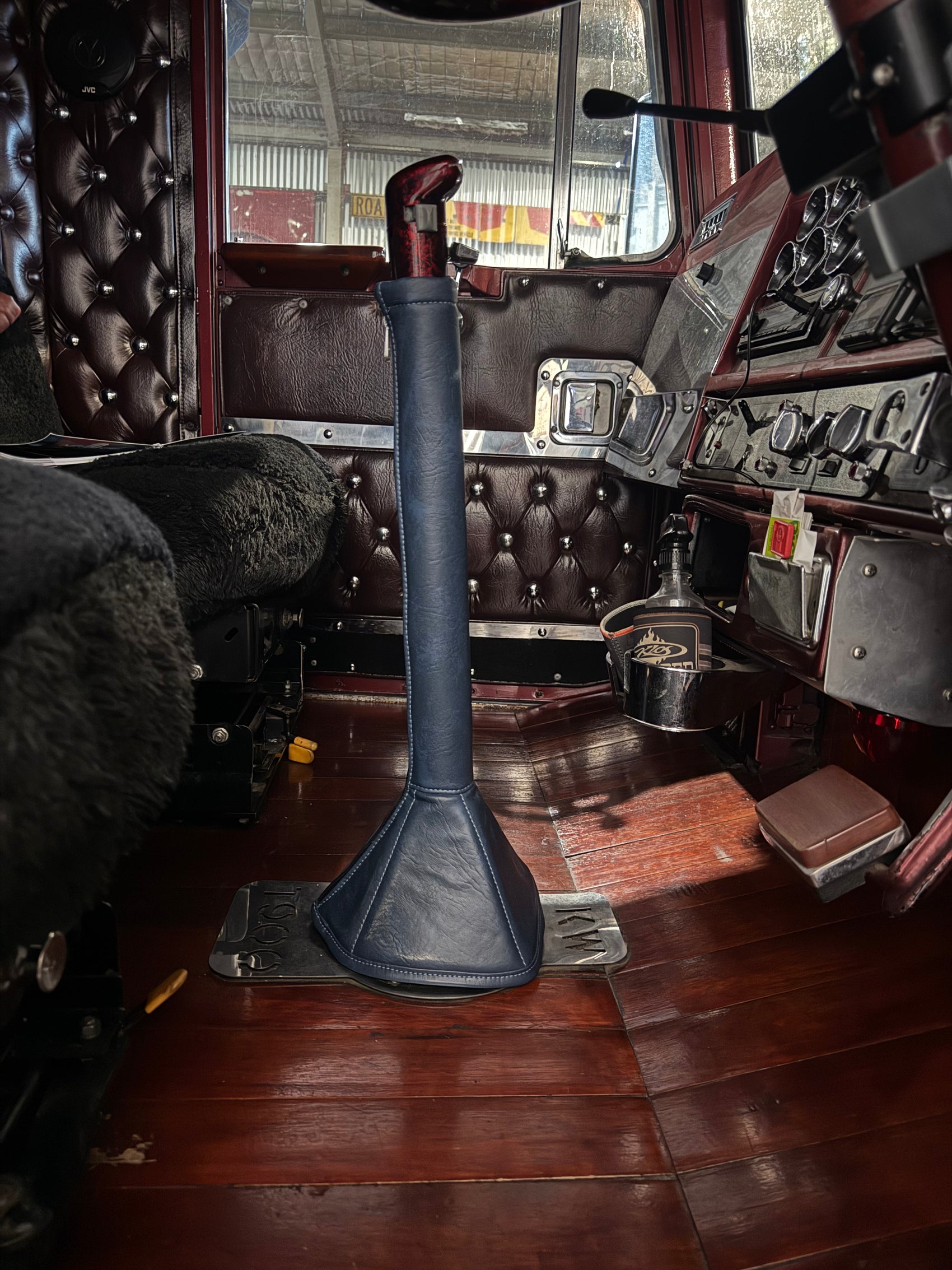 AACC - 24" Blue Gear SQUARE BASE Shift Boot Cover