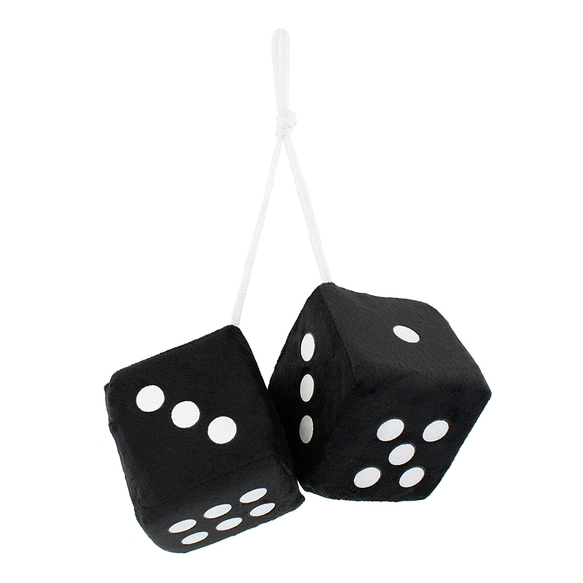 UP - C5038K - 3" X 3" Classic Fuzzy Dice, Black (Pair)