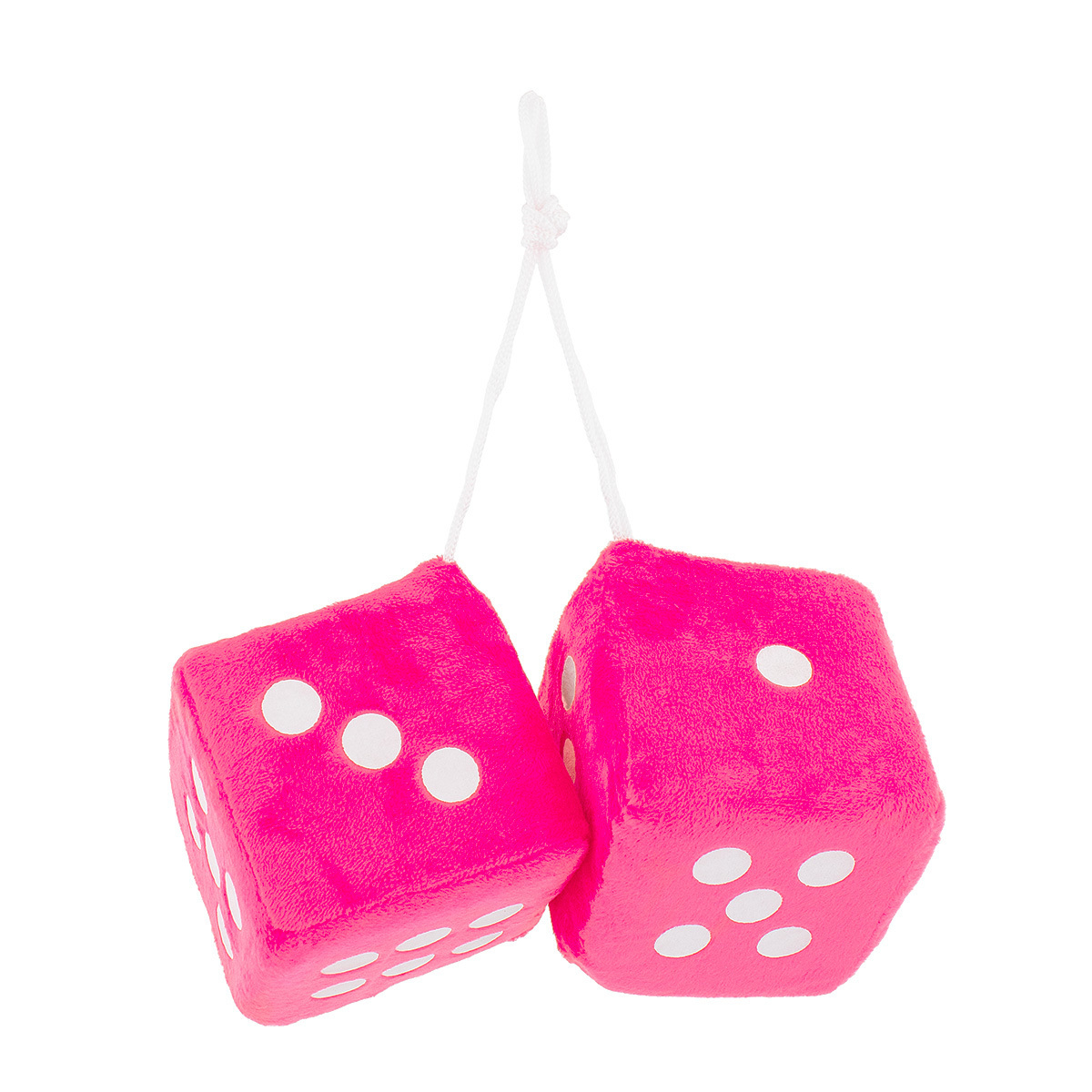 UP - C5038P - 3" X 3" Classic Fuzzy Dice, Pink (Pair)