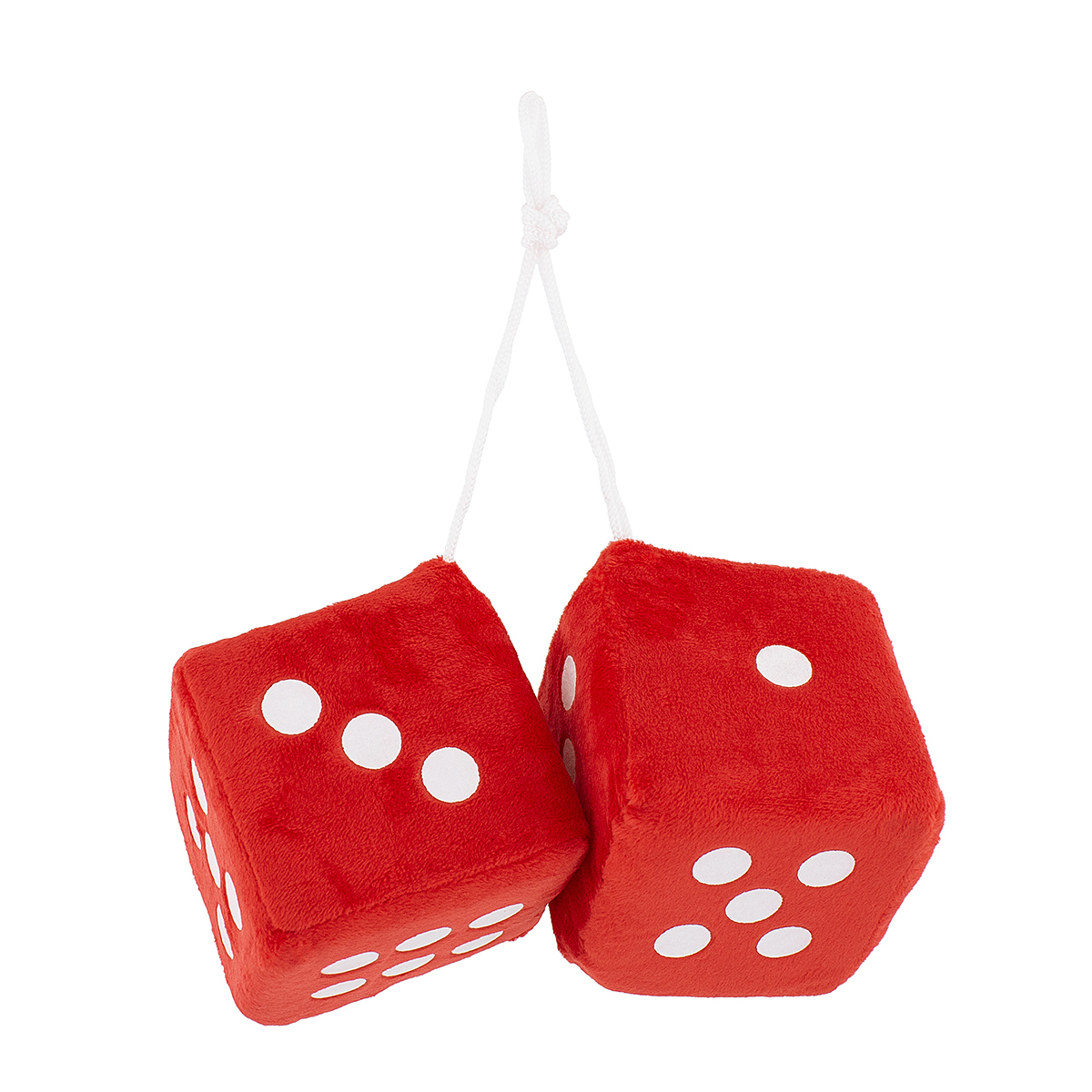 UP - C5038R - 3" X 3" Classic Fuzzy Dice, Red (Pair)