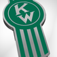 CUSTOM KNOBS-EMKWO-778 : Kenworth Old Style Badge Emblem Chrome / Green
