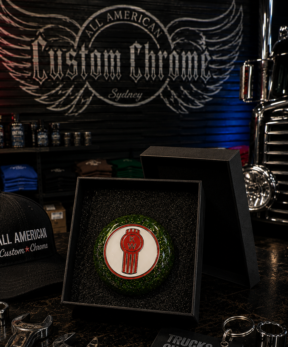 GS-SHKN-KW-CG/W Kenworth Glitter CACTUS GREEN Gear Shift Knob