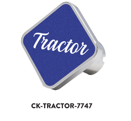 CK-TRACTOR-7747: Blue Tractor Square Knob