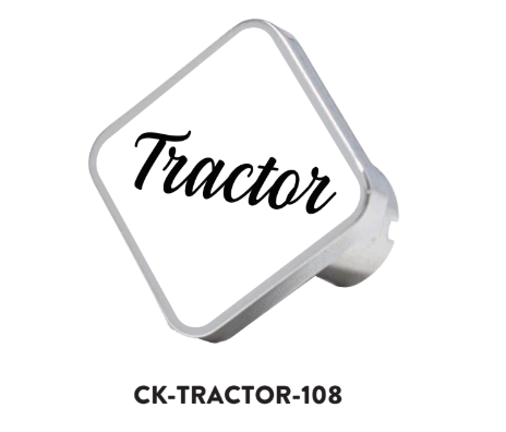 CK-TRACTOR-108: White Square Tractor Knob