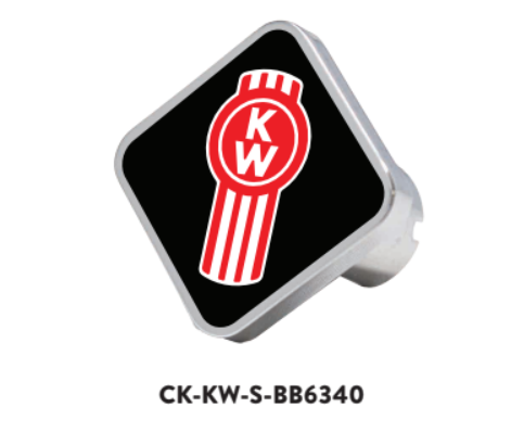 CK-KW-BB6340: New Style Black Square Knob Red Kenworth Logo