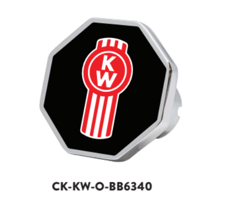 CK-KW-O-BB6340: New Style Octagon Black Knob Red Kenworth Logo