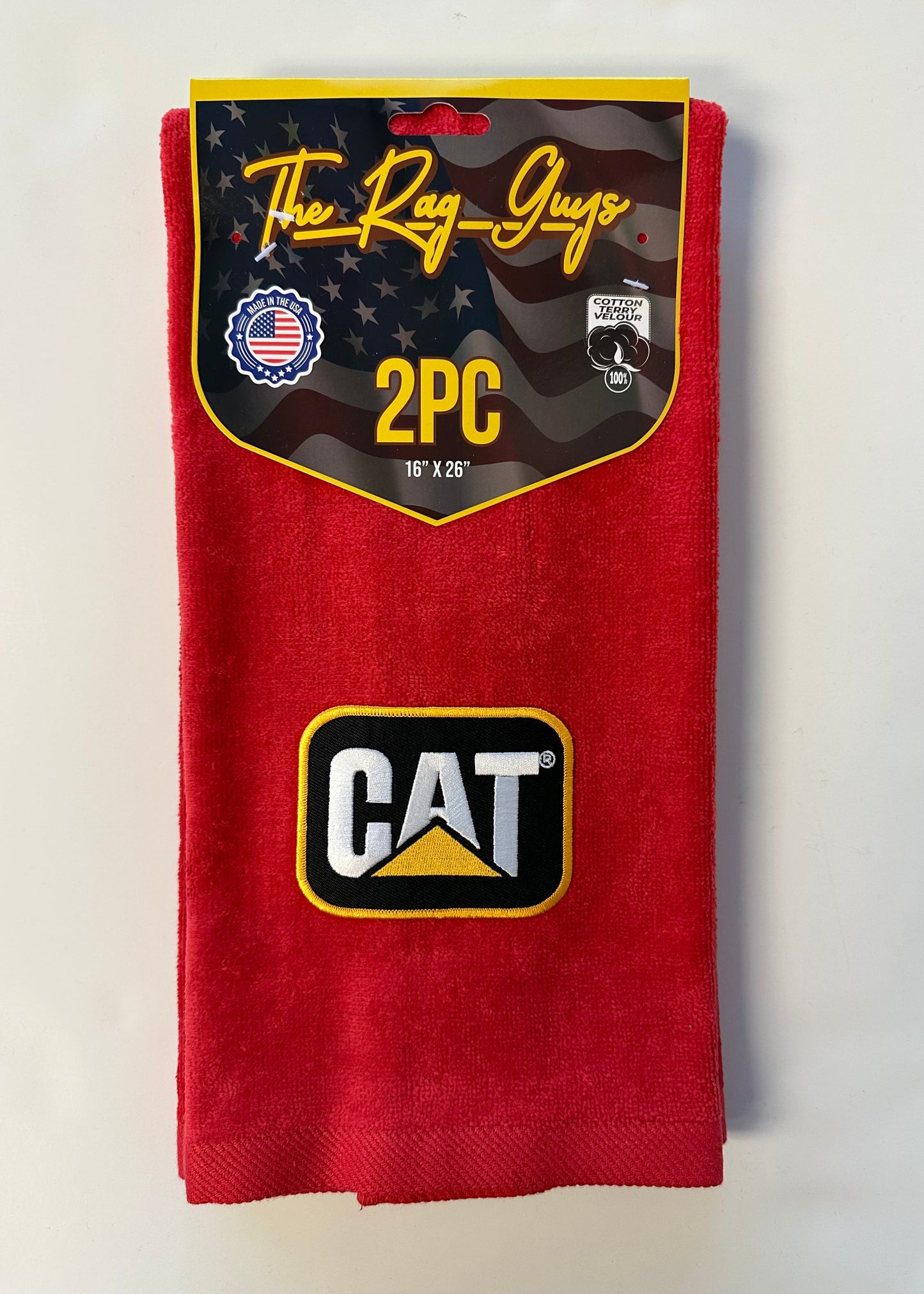 The Rag Guys - CARD-B1 - CAT Logo Red Door Rags/Towels - Set of 2
