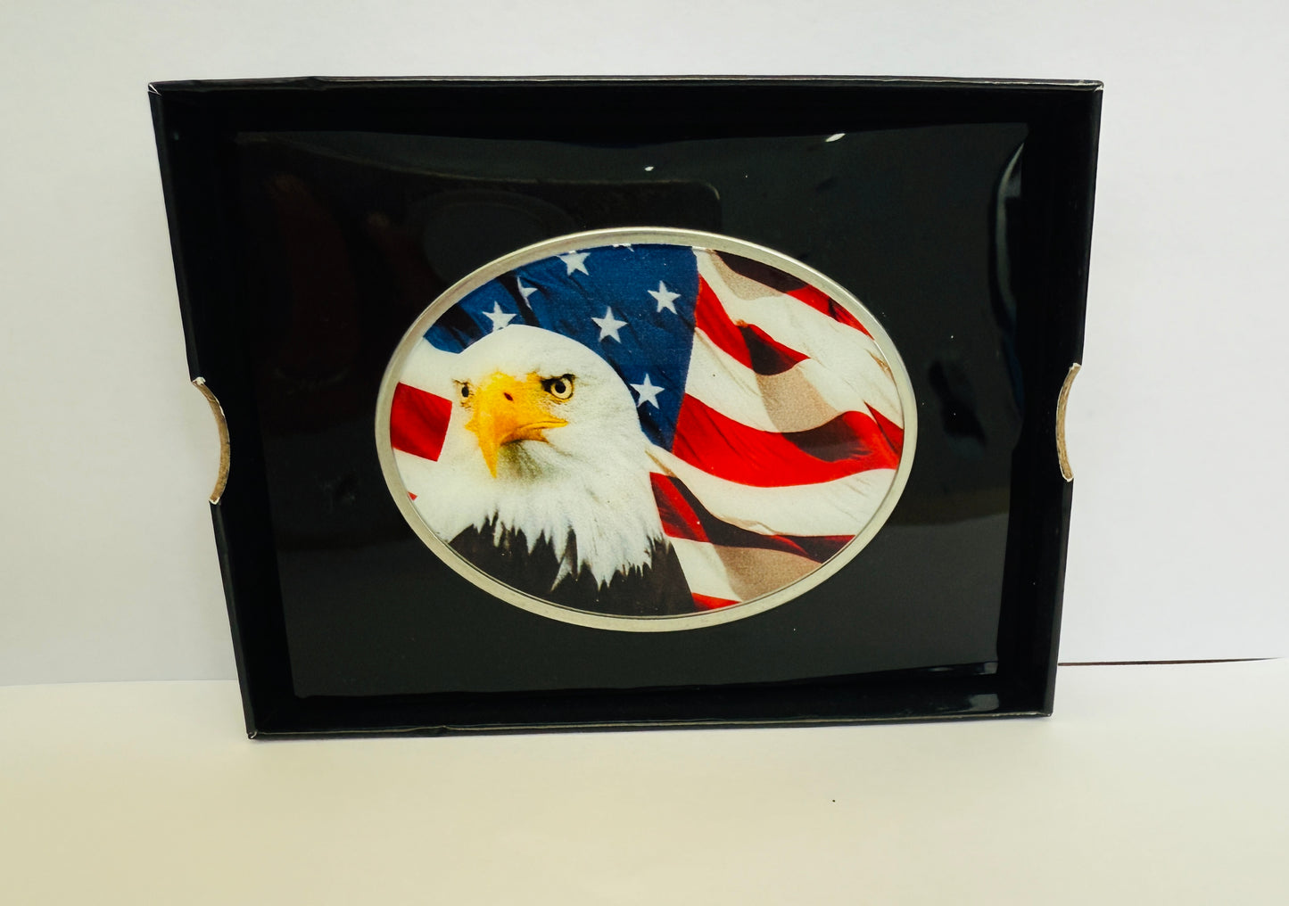 CK-BO-BE-USA : Oval Belt Buckle Eagle Logo US Flag