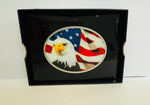 CK-BO-BE-USA : Oval Belt Buckle Eagle Logo US Flag