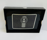 CK-BR-K-5778 : Rectangular Belt Buckle KW Logo Metallic  Black 195