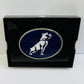 CK-BO-M2-7747 : Oval Belt Buckle Mack Bulldog Logo Blue