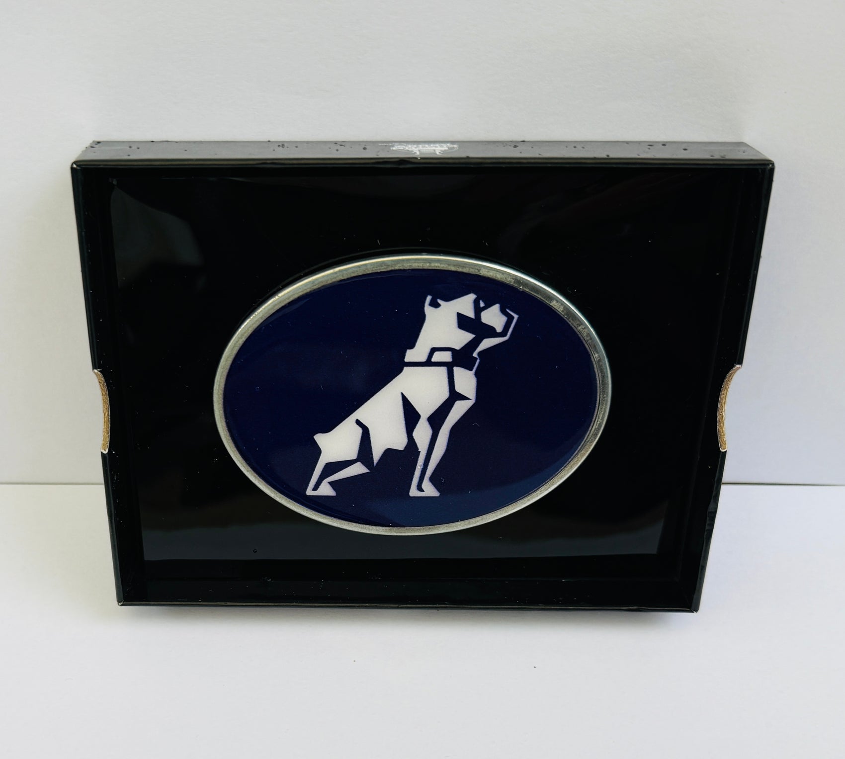 CK-BO-M2-7747 : Oval Belt Buckle Mack Bulldog Logo Blue